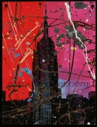 6b197 BOBBY HILL signed 19x25 art print '12 Empire State, red/purple variant with painted accents!
