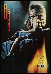 6b436 BREAK EVERY RULE tv poster '87 great image of Tina Turner on stage holding mic!