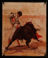 6b514 CARLOS RUANO LLOPIS 19x23 Spanish special '70s great art of matador toreador bullfight!
