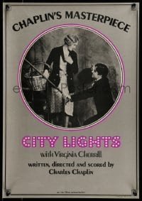 6b522 CITY LIGHTS 14x20 special R73 Charlie Chaplin as the Tramp, boxing!