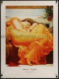 6b221 FREDERIC LEIGHTON - FLAMING JUNE 24x32 Swedish art print '97 cool art of woman sleeping!