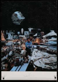 6b557 GEORGE LUCAS 23x33 special '93 great image surrounded by movie memorabilia and props!