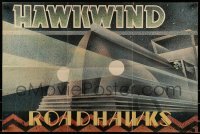 6b397 HAWKWIND 20x30 music poster '76 Roadhawks, great art of vontage car driven by skelton!