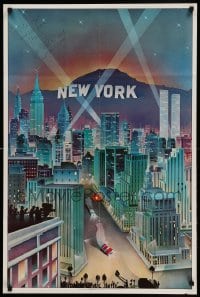 6b236 IN CINEMA signed 24x36 special '80 great art of New York City by Studio South!