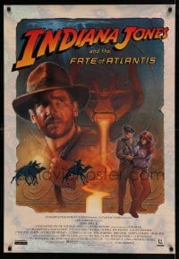 6b581 INDIANA JONES & THE FATE OF ATLANTIS 27x39 special '91 cool artwork of Harrison Ford as Indy