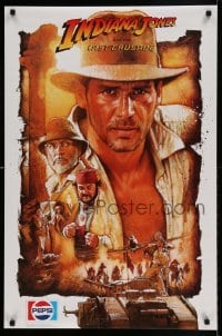 6b583 INDIANA JONES & THE LAST CRUSADE 23x35 special '89 Pepsi-Cola tie-in, art of Ford by Drew!