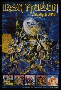 6b399 IRON MAIDEN 24x36 music poster '86 Live After Death, Riggs art of Eddie & tombstone!