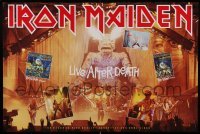6b398 IRON MAIDEN 24x36 music poster '85 Live After Death, great image of band on stage!