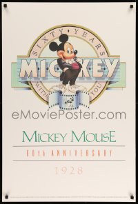 6b621 MICKEY MOUSE 60TH ANNIVERSARY 24x36 special '87 Walt Disney, art of Mickey Mouse in tuxedo!