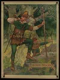 6b231 MILO WINTER 26x35 art print '40s Chromolithograph, artwork of Robin Hood!