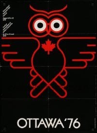 6b354 OTTAWA '76 24x32 Canadian film festival poster '76 owl by Alain Leduc & Andre Theroux!