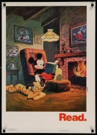 6b642 READ 22x31 special '78 artwork of Mickey Mouse reading a book, Pluto!