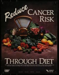 6b643 REDUCE CANCER RISK THROUGH DIET 18x22 special '80s image of several fruits and vegetables!