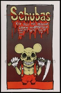 6b412 SCHUBAS 11x17 music poster '00s creepy art of mouse/Grim Reaper!