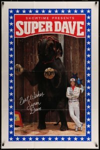 6b451 SUPER DAVE tv poster '88 image of the wacky stuntman with elephant, Hi Mom!