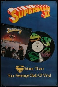 6b422 SUPERMAN II 23x35 music poster '81 Christopher Reeve, Terence Stamp, art by Daniel Goozee!