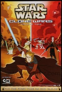 6b767 STAR WARS: CLONE WARS 27x40 video poster '05 Anakin Skywalker, Yoda & Kenobi, volume 2!