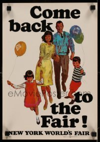 6b059 1964 NEW YORK WORLD'S FAIR 11x16 travel poster '64 great art of family having fun!