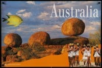 6b062 AUSTRALIA 24x36 Australian travel poster '80s cool horizontal image!