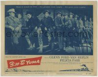 6c026 3:10 TO YUMA TC '57 different image of Glenn Ford & co-stars lined up at bar, Elmore Leonard