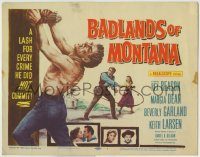 6c052 BADLANDS OF MONTANA TC '57 artwork of Rex Reason whipped for crimes he did not commit!