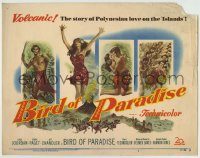 6c074 BIRD OF PARADISE TC '51 art of Louis Jourdan & sexy Debra Paget, Polynesian island love!