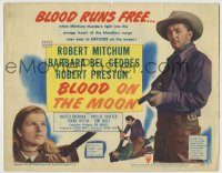 6c078 BLOOD ON THE MOON TC '49 Robert Mitchum & Barbara Bel Geddes, directed by Robert Wise!