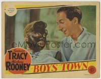6c488 BOYS TOWN LC '38 close up of Mickey Rooney with a mud mask asking for a good massage!