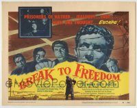6c084 BREAK TO FREEDOM TC '55 Anthony Steel, Jack Warner, World War II prison escape!