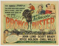 6c087 BRONCO BUSTER TC '52 directed by Budd Boetticher, cool artwork of rodeo cowboy on horse!