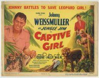 6c098 CAPTIVE GIRL TC '50 Johnny Weissmuller as Jungle Jim battles to save Leopard Girl, Crabbe!