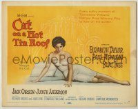 6c101 CAT ON A HOT TIN ROOF TC '58 classic artwork of sexy Elizabeth Taylor as Maggie the Cat!