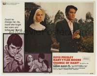 6c508 CHANGE OF HABIT LC #5 '69 close up of Dr. Elvis Presley & pretty Mary Tyler Moore as a nun!
