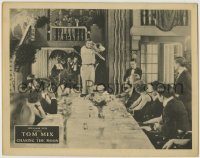 6c510 CHASING THE MOON LC '22 wacky image of Tom Mix playing trombone on table at fancy dinner!