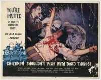 6c511 CHILDREN SHOULDN'T PLAY WITH DEAD THINGS LC #7 '72 Benjamin Clark, c/u of zombies killing!