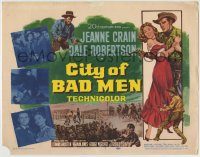 6c110 CITY OF BAD MEN TC '53 Jeanne Crain, Dale Robertson, Richard Boone, cowboys!