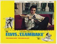 6c513 CLAMBAKE LC #2 '67 close up of Elvis Presley sitting on couch & playing guitar!