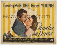 6c112 CLAUDIA & DAVID TC '46 romantic close up of newlyweds Dorothy McGuire & Robert Young!