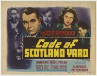 6c114 CODE OF SCOTLAND YARD TC '48 English detective Oscar Homolka & Muriel Pavlow!