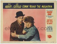 6c520 COMIN' ROUND THE MOUNTAIN LC #7 '51 c/u of Bud Abbott & Lou Costello in coonskin cap!
