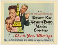6c119 COUNT YOUR BLESSINGS TC '59 Deborah Kerr, Rossano Brazzi & Maurice Chevalier in Paris!