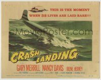 6c121 CRASH LANDING TC '58 the moment when 32 lives are laid bare, art of jet crashing in ocean!