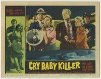 6c531 CRY BABY KILLER LC #7 '58 cool border art of Jack Nicholson in his 1st, Roger Corman!