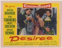 6c546 DESIREE LC #4 '54 Marlon Brando glares at Michael Rennie kissing pretty Jean Simmons' hand!