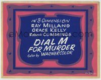 6c133 DIAL M FOR MURDER homemade TC '54 Alfred Hitchcock, only the title and credits, 3D!