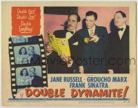 6c558 DOUBLE DYNAMITE LC #4 '51 Frank Sinatra shines flashlight on Groucho Marx's magazine!
