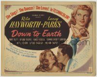 6c143 DOWN TO EARTH TC '46 Rita Hayworth, Larry Parks, she sings, dances & loves in Technicolor!