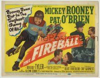 6c173 FIREBALL TC '50 Mickey Rooney skating in roller derby running a riot in the toughest game!