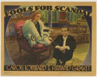 6c586 FOOLS FOR SCANDAL LC '38 Fernand Gravet on floor by sexy Carole Lombard sitting in chair!