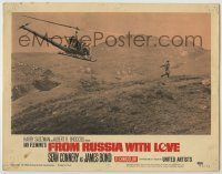 6c597 FROM RUSSIA WITH LOVE LC #2 '64 cool far shot of Sean Connery as Bond chased by helicopter!